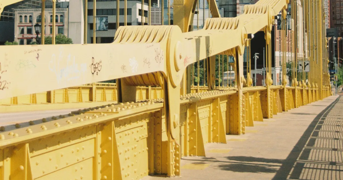 yellow metal bridge 